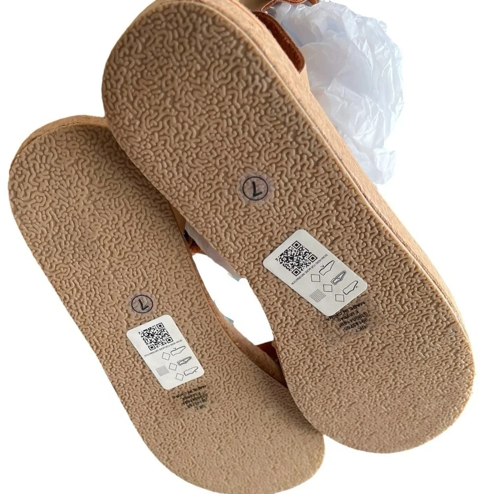 NWOT ASOS DESIGN Forlong chunky flatform cork sandals in natural UK 7/US 9